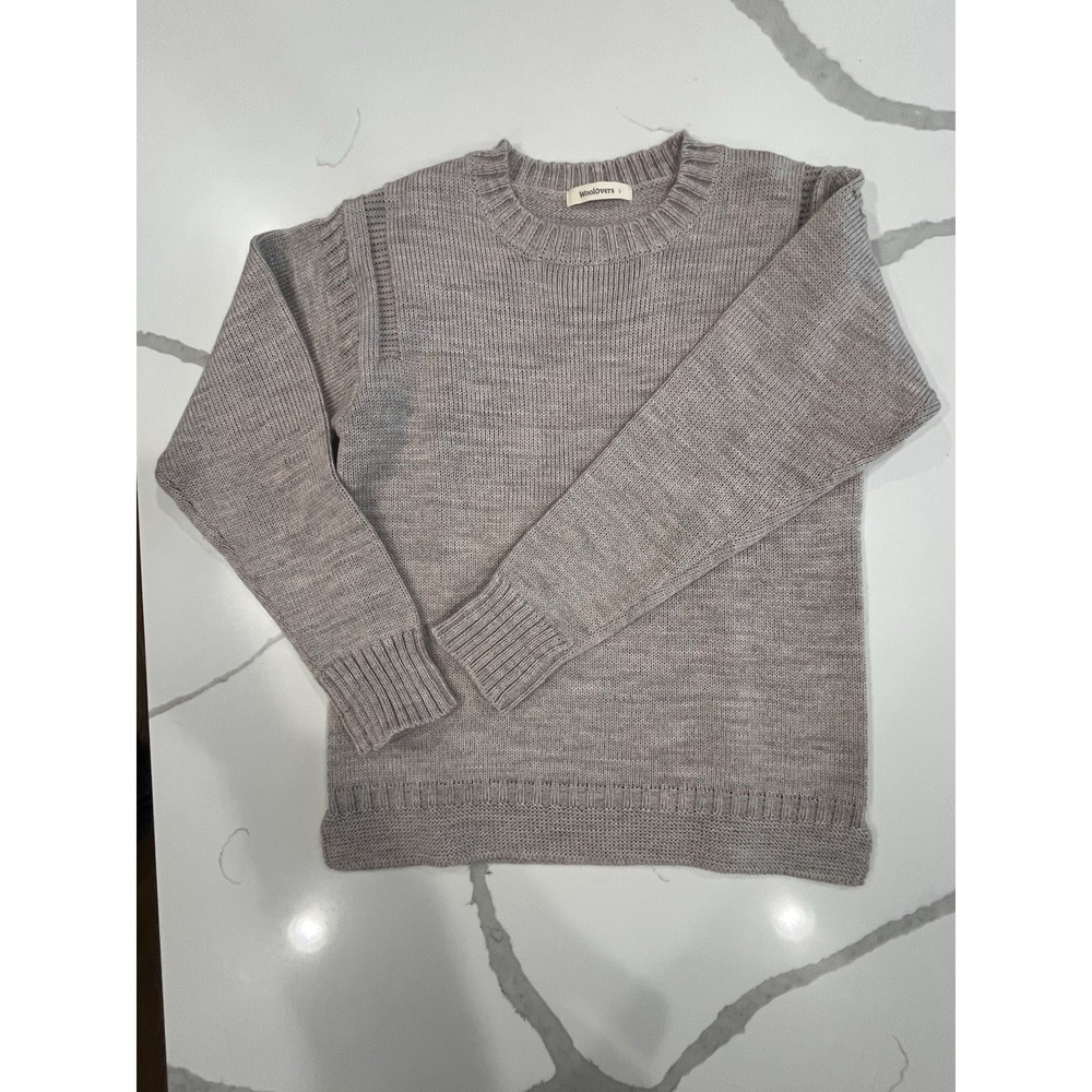 WoolOvers 100% Lambswool Women's Sweater Top Small‎ Taupe EUC